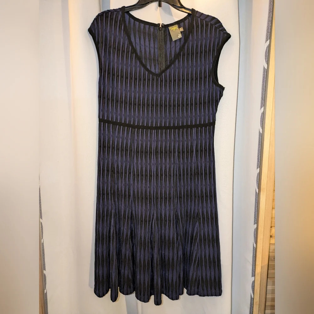 Taylor Plus Size blue and black dress. Size 14